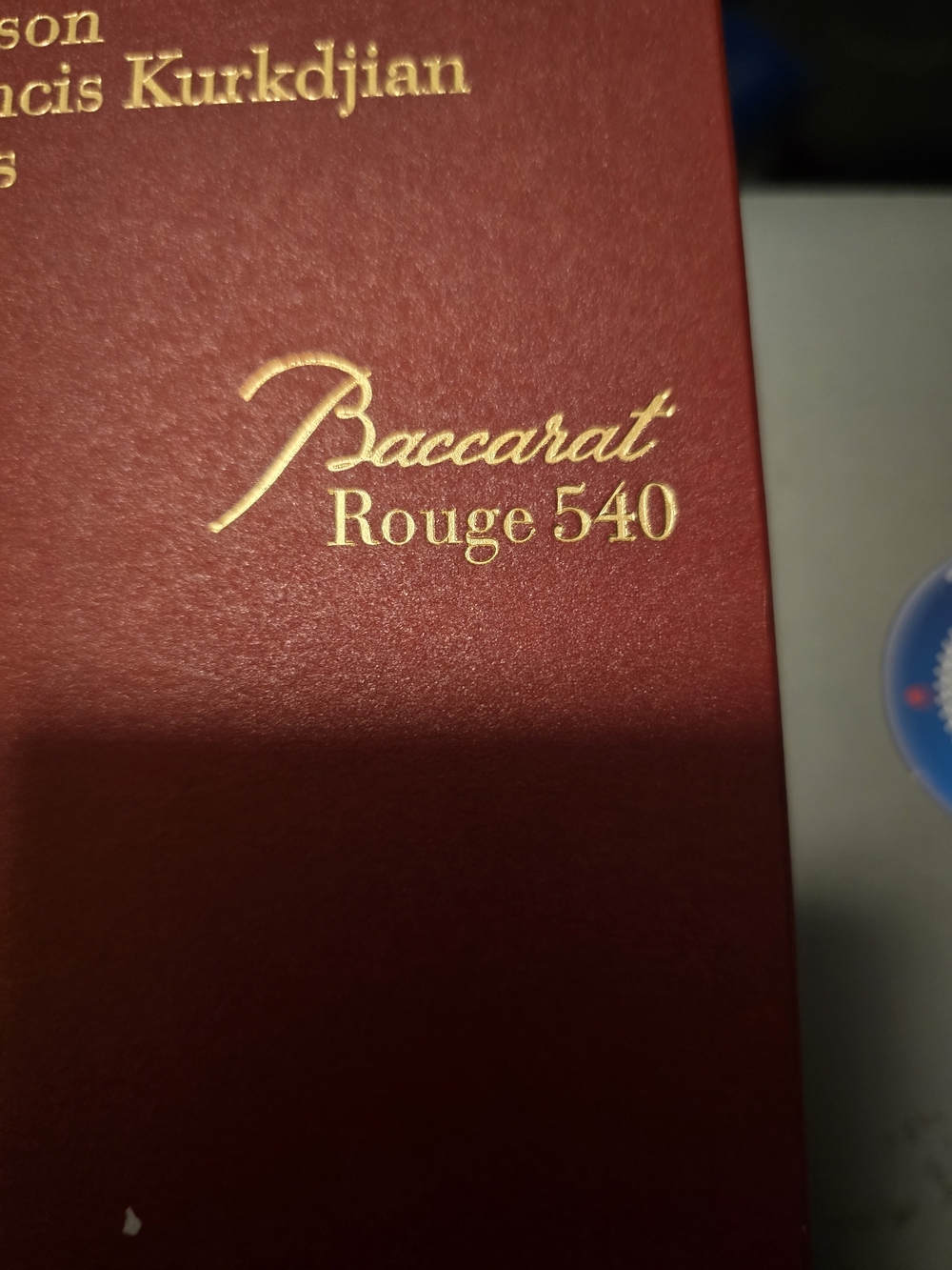 Great Smell.....unbranded 540 Box in Deep Red with Gold Script